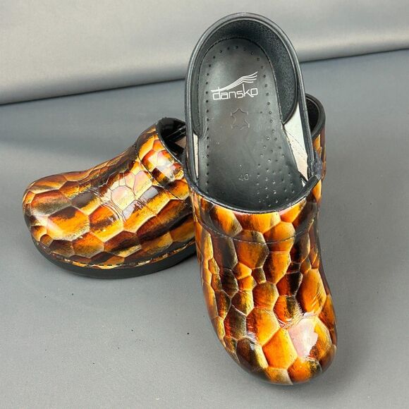 Dansko Shoes - Dansko Professional Tiger Eye Patent Leather Snake Skin Print Clog EU 40 US 10